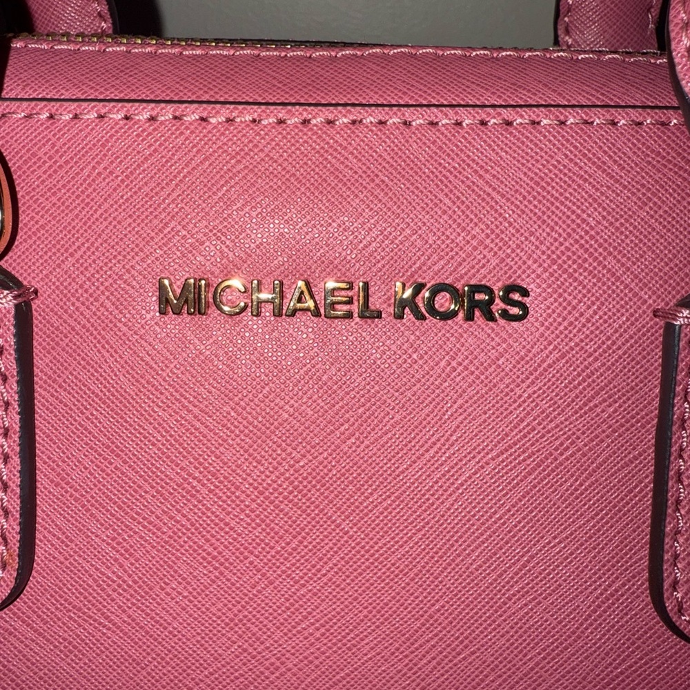 Michael Kors Pink Saffiano Leather Top Handle Bag with Charm - Picture 4 of 13